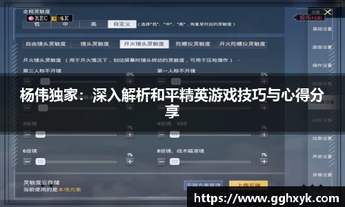 杨伟独家:深入解析和平精英游戏技巧与心得分享